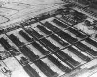 Vojenský tábor československé armády v Olomouci ve 20. letech 20. století využívající baráky záložní nemocnice č. 2 - detail